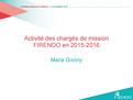 Journee Annuelle 2016 FIRENDO Maria Givony Activité 2015-2016 chargés de mission