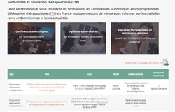 Capture d'écran de la liste des programmes ETP sur le site firendo.fr