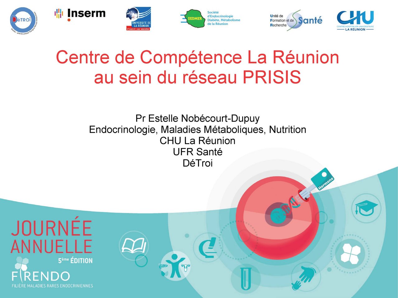 Visuel de Estelle Nobecourt « Organisation au sein de 3 centres de compétence : parcours patient, enseignement, recherche »