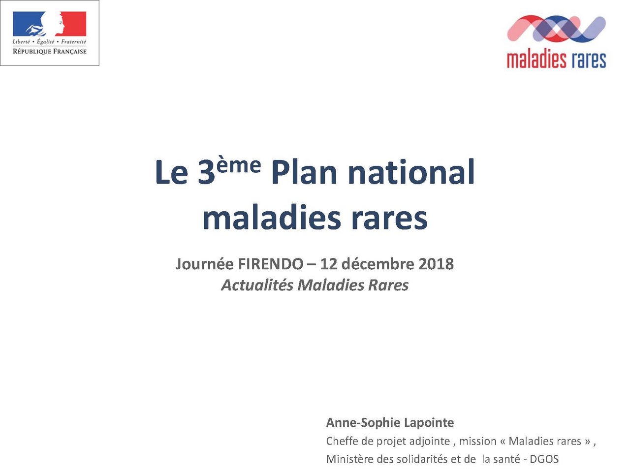 Visuel pour Anne-Sophie Lapointe « Actualités maladies rares »