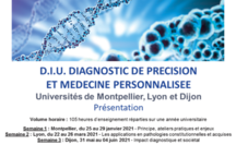 Visuel pour le Diplôme inter-universitaire "Diagnostic de précision et médecine personnalisée" : brins d'ADN qui s'enroulent