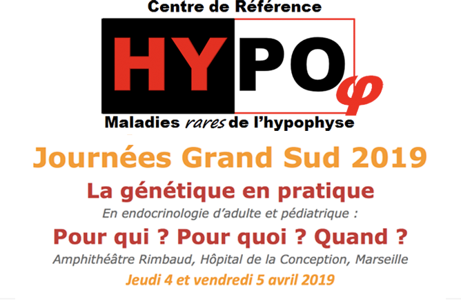 Journées Grand Sud le 4 et 5 avril 2019 : "La génétique en pratique", à l'hôpital de la Conception à Marseille Visuel des Journées Grand Sud le 4 et 5 avril 2019 : "La génétique en pratique", à l'hôpital de la Conception à Marseille