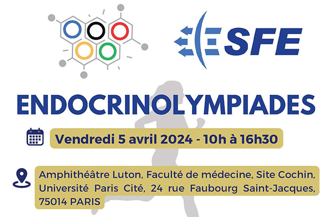 Visuel de l'événement Endocrinolympiades 5 avril 2024 par SFE et FIRENDO 